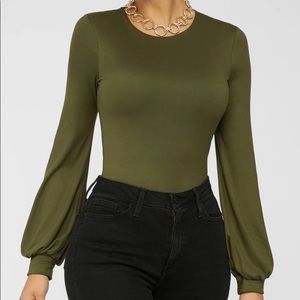 Olive Green Kosmios Bodysuit